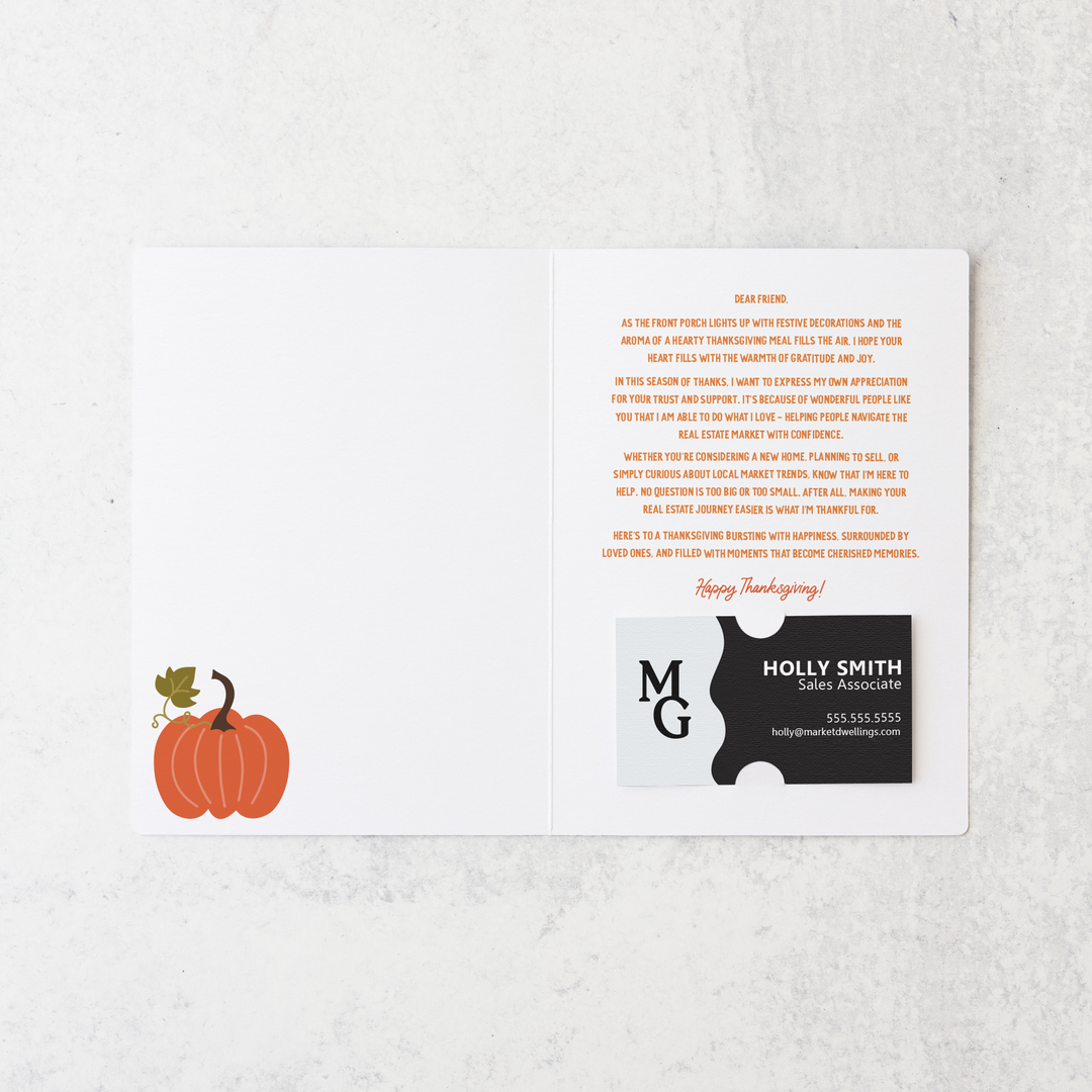 Set of Hoping Your Thanksgiving is Full of Happiness | Thanksgiving Greeting Cards | Envelopes Included | 83-GC001