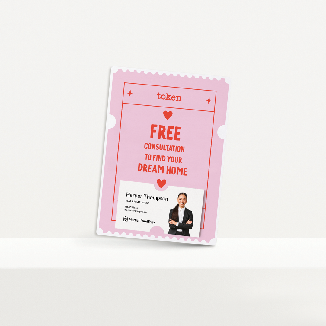 Set of Free Consultation To Find Your Dream Home  | Valentine's Day Mailers | Envelopes Included | M19-M007-AB Mailer Market Dwellings   