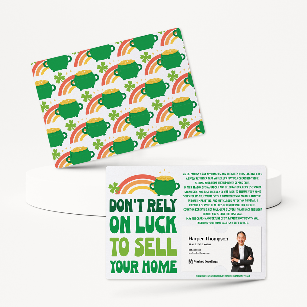 Set of Don't Rely On Luck To Sell Your Home | St. Patrick's Day Mailers | Envelopes Included | M154-M003 Mailer Market Dwellings   
