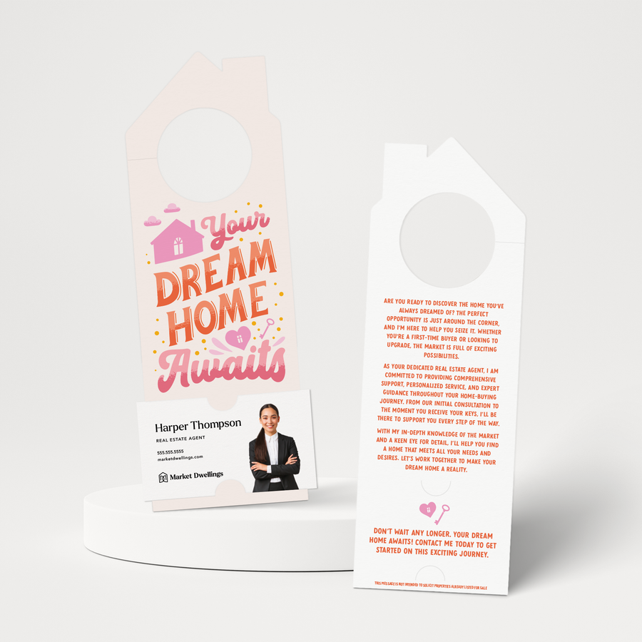 Your Dream Home Awaits | Door Hangers | 378-DH002-AB Door Hanger Market Dwellings SOFT PINK  