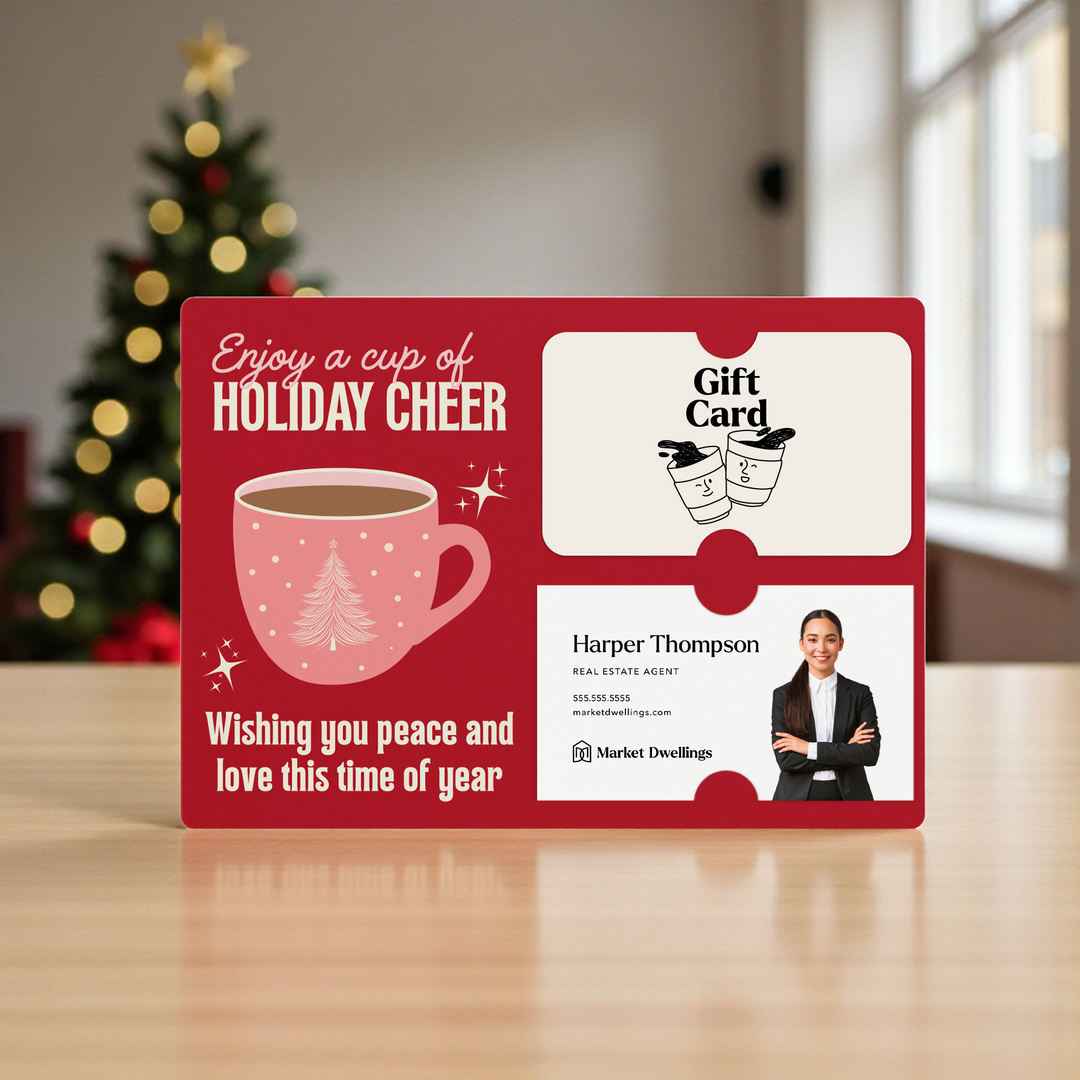 Set of Enjoy a Cup of Holiday Cheer Gift Card & Business Card Holder Mailers | Envelopes Included Mailer Market Dwellings