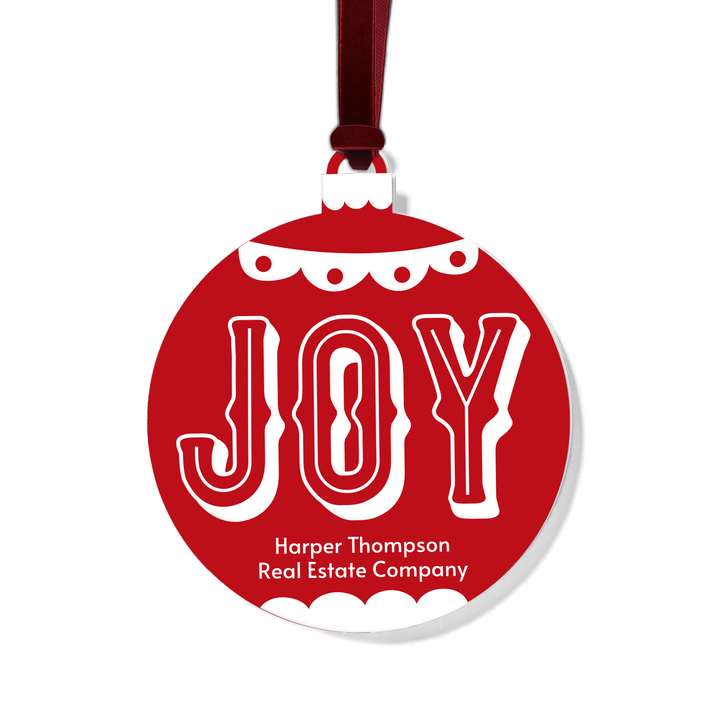 Customizable | Joy Holiday Ornament Ornament Market Dwellings RED BURGUNDY