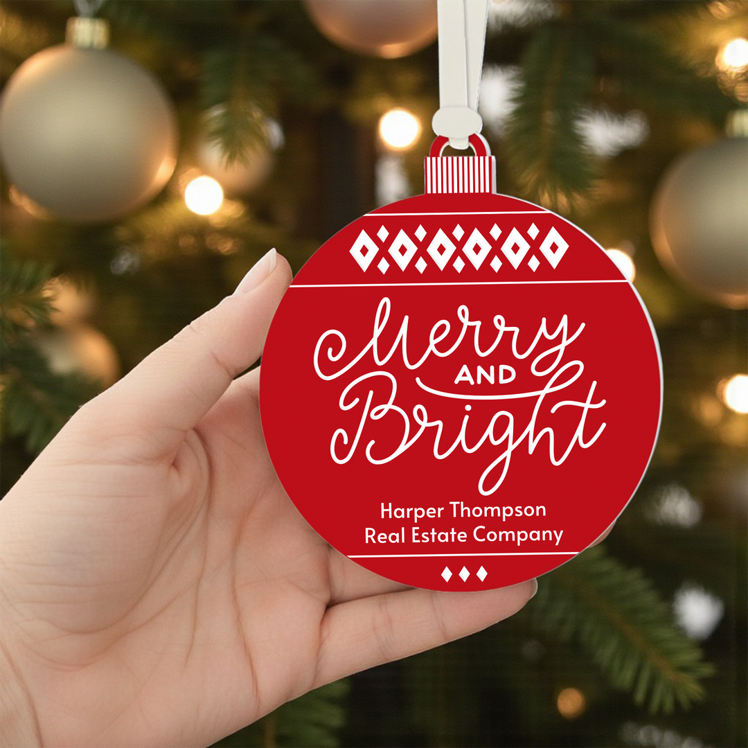 Customizable | Merry And Bright Holiday Ornament Ornament Market Dwellings