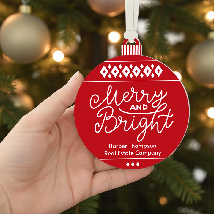 Customizable | Merry And Bright Holiday Ornament Ornament Market Dwellings