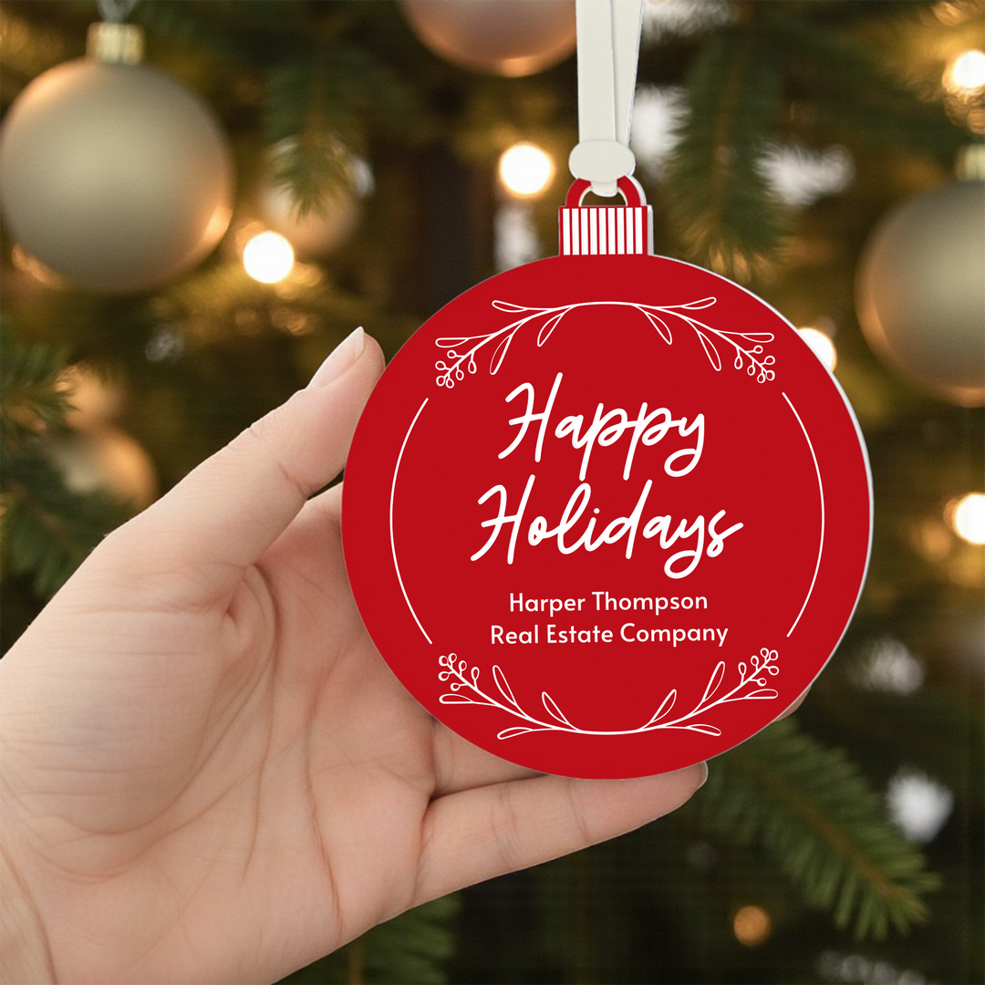 Customizable | Happy Holidays Ornament Ornament Market Dwellings