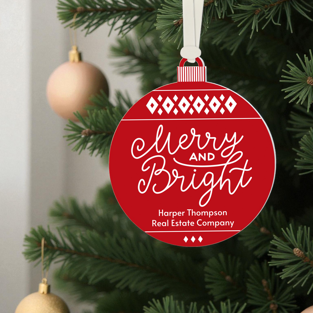 Customizable | Merry And Bright Holiday Ornament Ornament Market Dwellings