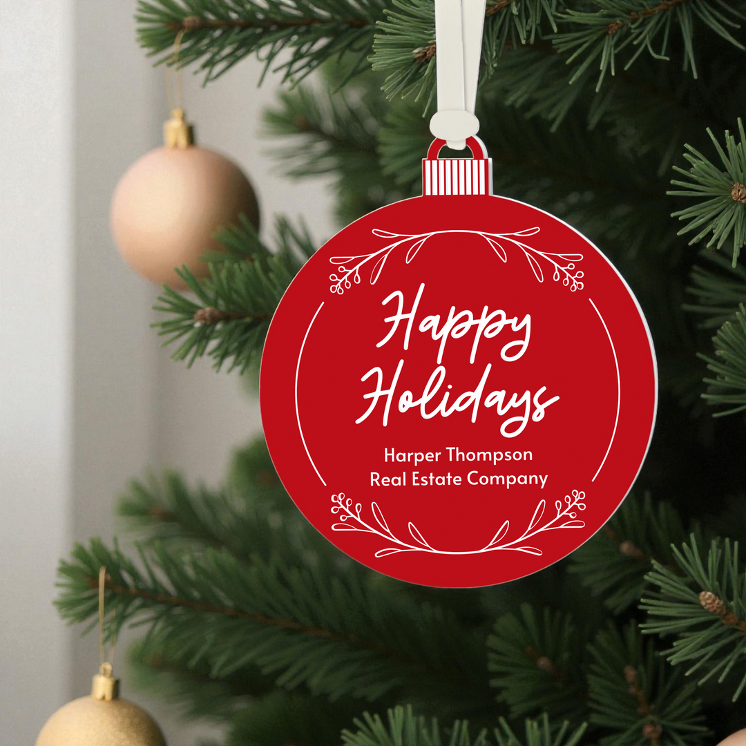 Customizable | Happy Holidays Ornament Ornament Market Dwellings