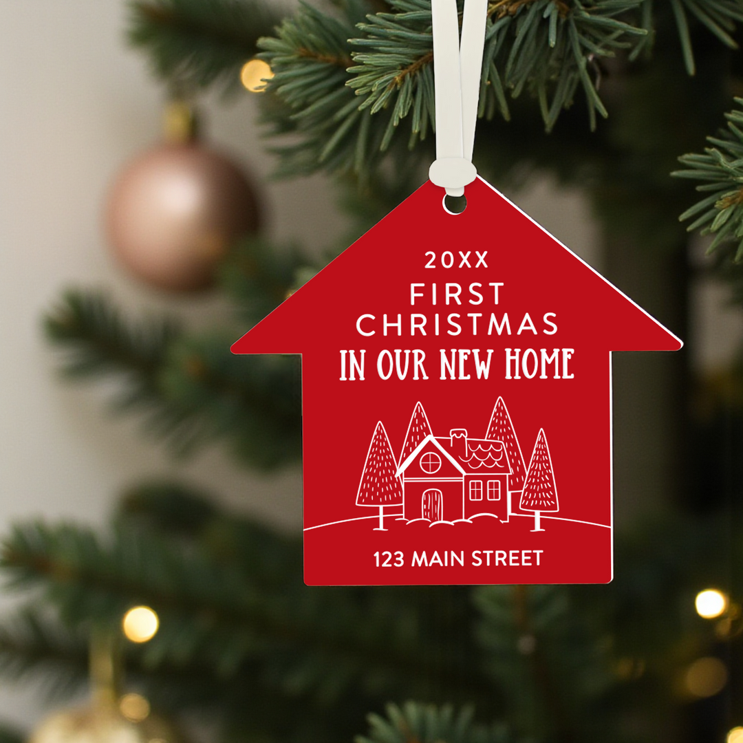 Customizable | First Christmas In Our New Home Ornaments Ornament Market Dwellings