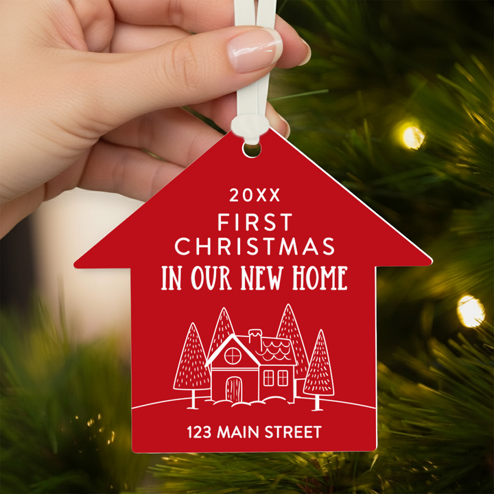 Customizable | First Christmas In Our New Home Ornaments Ornament Market Dwellings