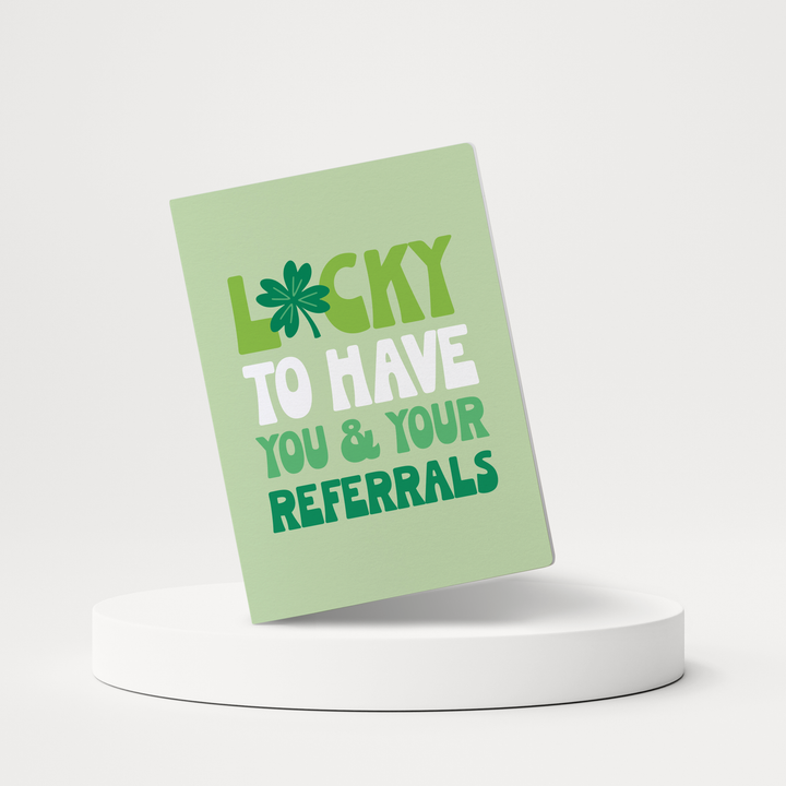 Set of Lucky To Have You And Your Referrals | St. Patrick's Day Greeting Cards | Envelopes Included | 118-GC001-AB Greeting Card Market Dwellings LIGHT OLIVE  
