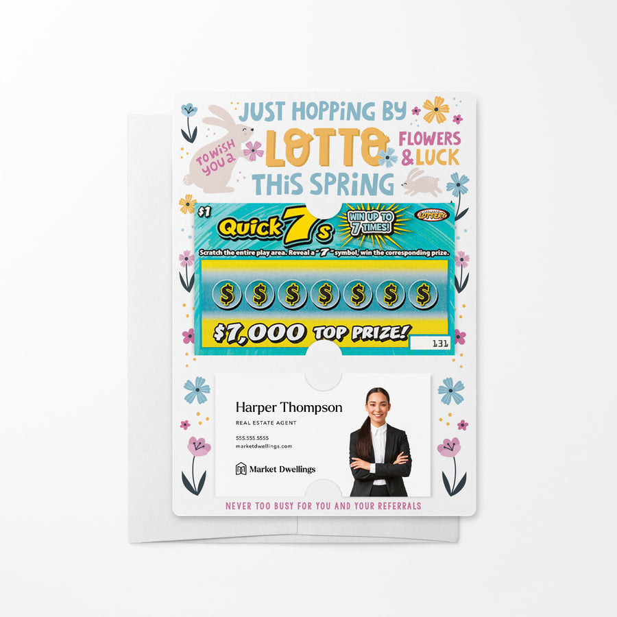 Set of Just Hopping By to Wish You a Lotto Flowers & Luck This Spring Lotto Mailers | Envelopes Included Mailer Market Dwellings