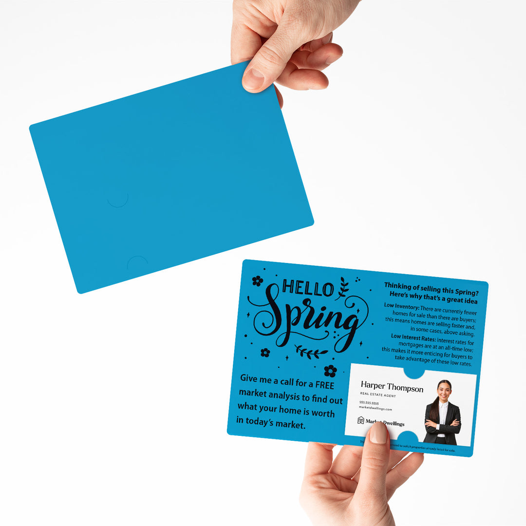 Set of "Hello Spring" Low Inventory Real Estate Mailer | Envelopes Included | S2-M003 Mailer Market Dwellings