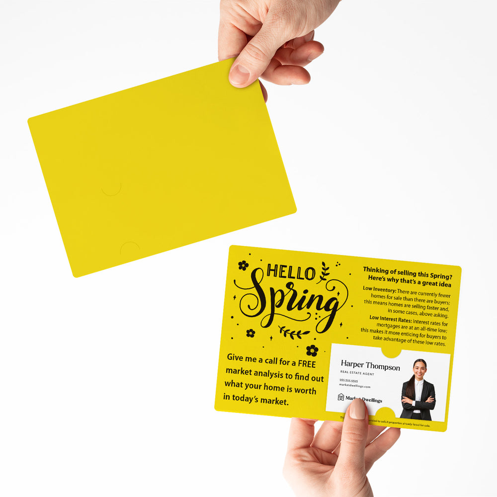 Set of "Hello Spring" Low Inventory Real Estate Mailer | Envelopes Included | S2-M003 Mailer Market Dwellings