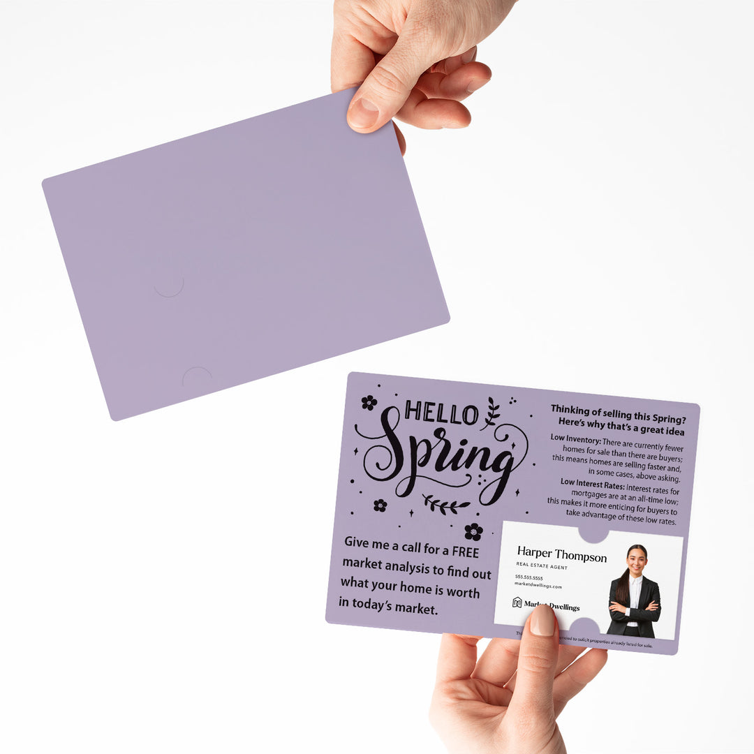 Set of "Hello Spring" Low Inventory Real Estate Mailer | Envelopes Included | S2-M003 Mailer Market Dwellings