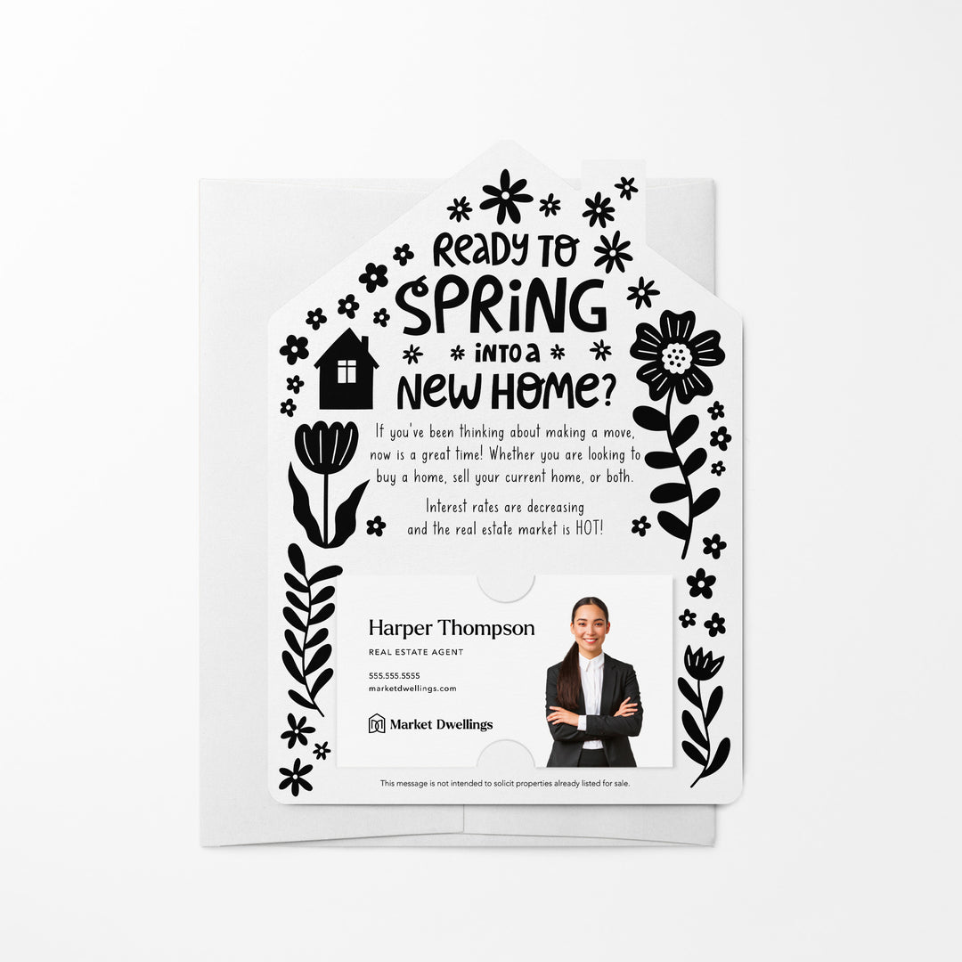 Set of Ready to Spring into a New Home? Real Estate Mailers | Envelopes Included | S4-M001