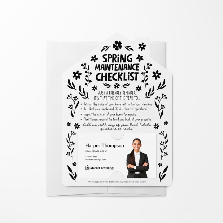 Set of Spring Maintenance Checklist Real Estate Mailers | Envelopes Included | S5-M001