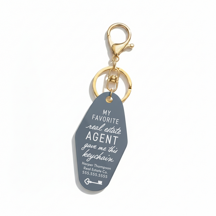 Customizable My Favorite Real Estate Agent Keychains Keychain Market Dwellings STONE