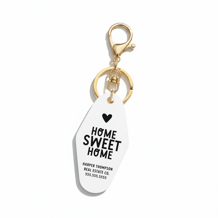 Customizable Home Sweet Home Keychains Keychain Market Dwellings WHITE