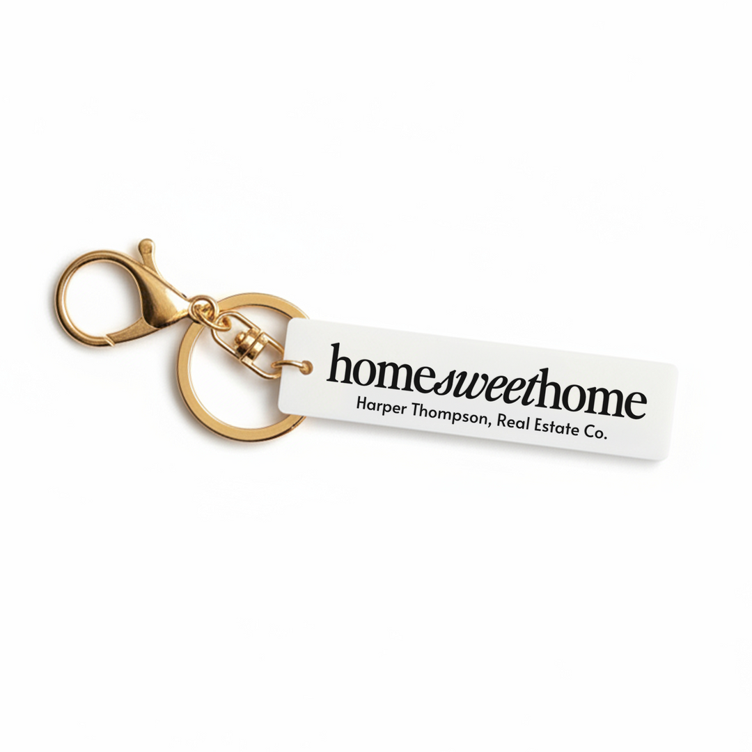 Customizable Home Sweet Home Keychains Keychain Market Dwellings WHITE