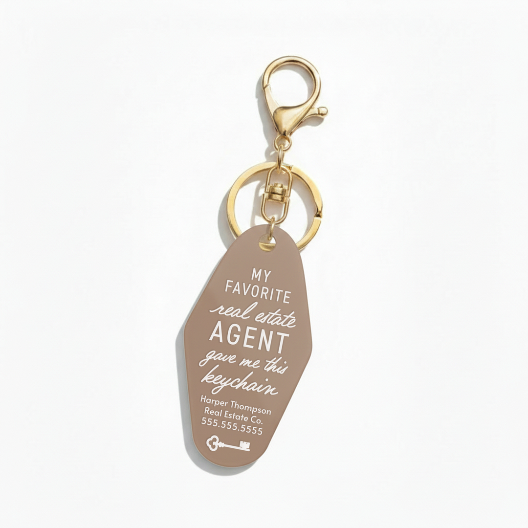 Customizable My Favorite Real Estate Agent Keychains Keychain Market Dwellings COCONUT