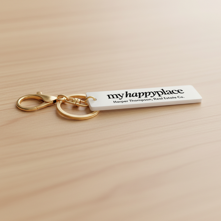 Customizable My Happy Place Keychains Keychain Market Dwellings