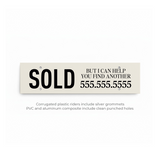 Customizable "Sold" Real Estate Sign Rider Sign Rider Market Dwellings