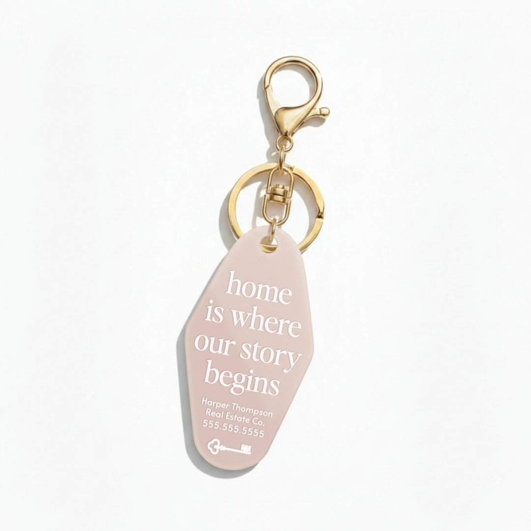 Customizable Home Is Where Our Story Begins Keychains Keychain Market Dwellings NUDE