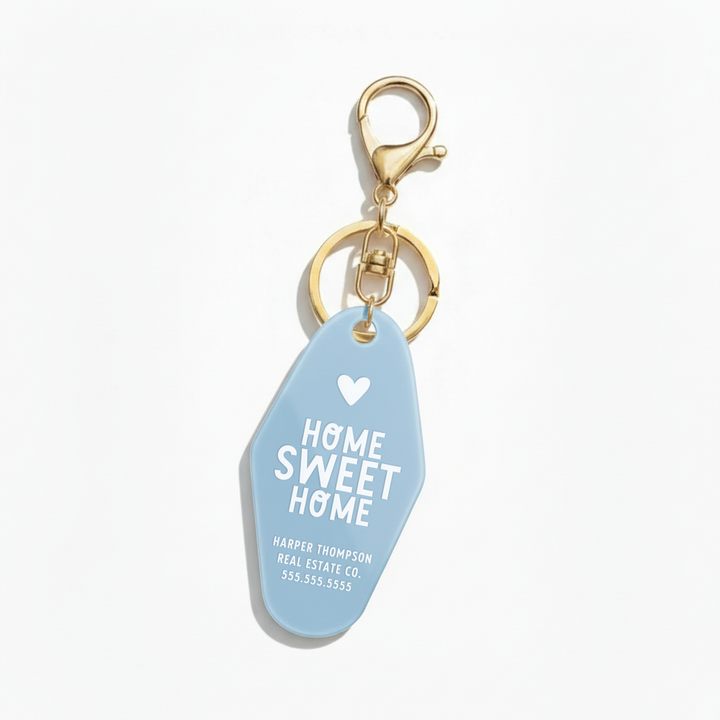 Customizable Home Sweet Home Keychains Keychain Market Dwellings PASTEL BLUE