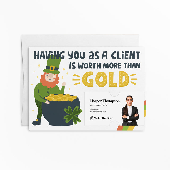 Set of "Having You as a Client is Worth than Gold" Double Sided Mailers | Envelopes Included | SP10-M003 Mailer Market Dwellings