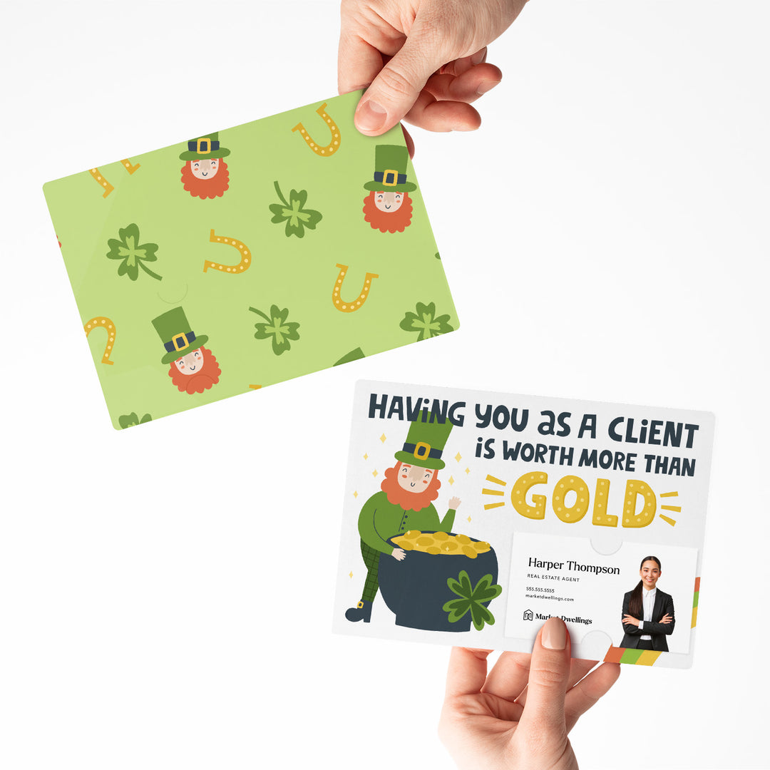 Set of "Having You as a Client is Worth than Gold" Double Sided Mailers | Envelopes Included | SP10-M003 Mailer Market Dwellings