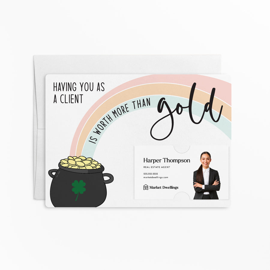 Set of "Having You as a Client is Worth than Gold" Double Sided Mailers | Envelopes Included | SP2-M003 Mailer Market Dwellings