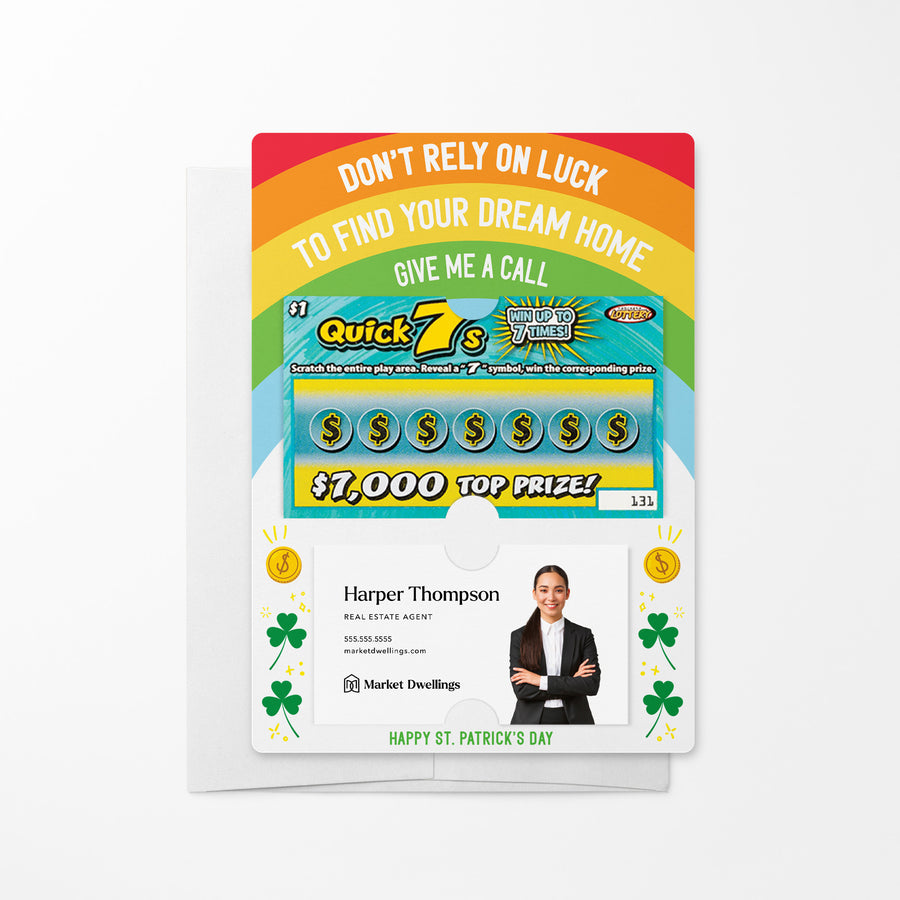 Set of Don't Rely on Luck to Find Your Dream Home St. Patrick's Day Lotto Mailers | Envelopes Included Mailer Market Dwellings