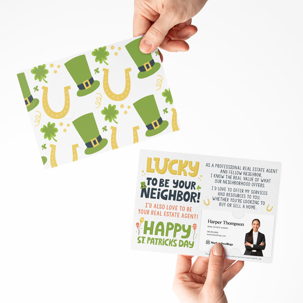 Set of "Lucky to Be Your Neighbor" Real Estate St. Patrick's Day Mailers | Envelopes Included | SP3-M003 Mailer Market Dwellings