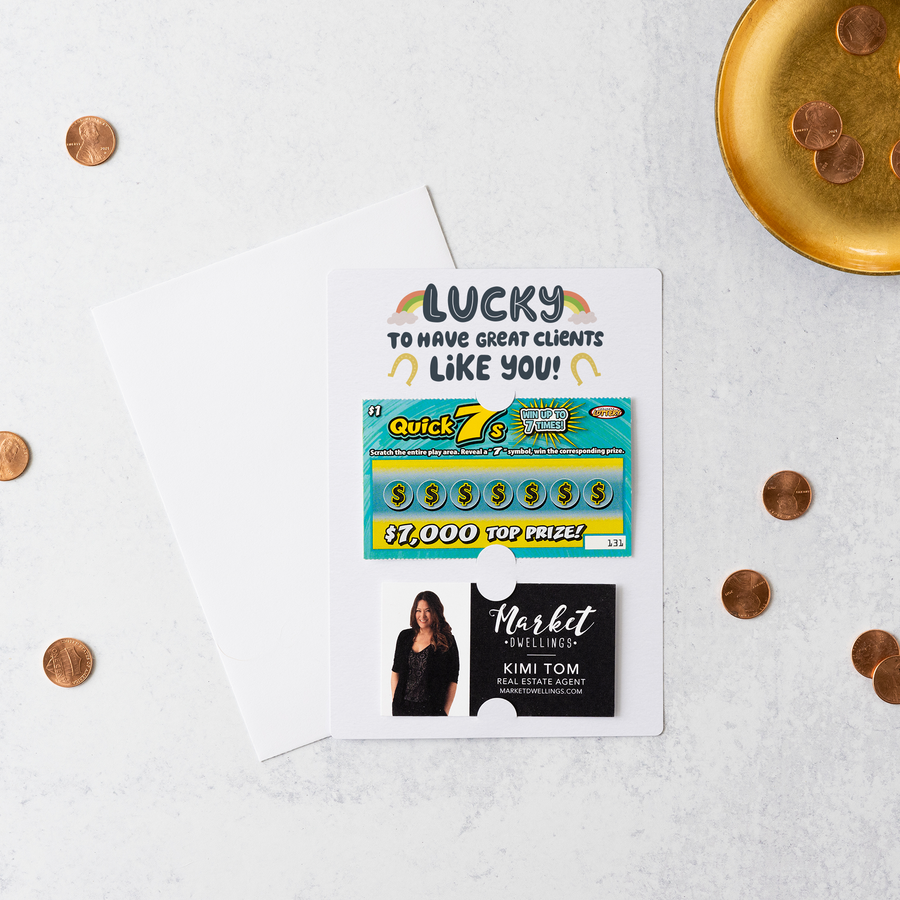 Set of Lucky to Have Great Clients Like You Colorful St. Patrick's Day Lotto Mailers | Envelopes Included | SP4-M002 Mailer Market Dwellings   