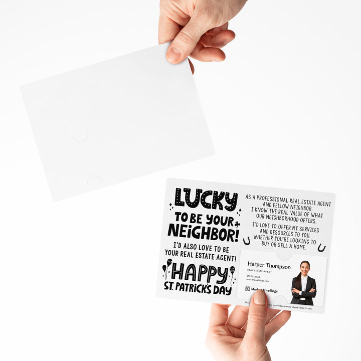 Set of "Lucky to Be Your Neighbor" St. Patrick's Day Real Estate Mailer | Envelopes Included | SP4-M003 Mailer Market Dwellings