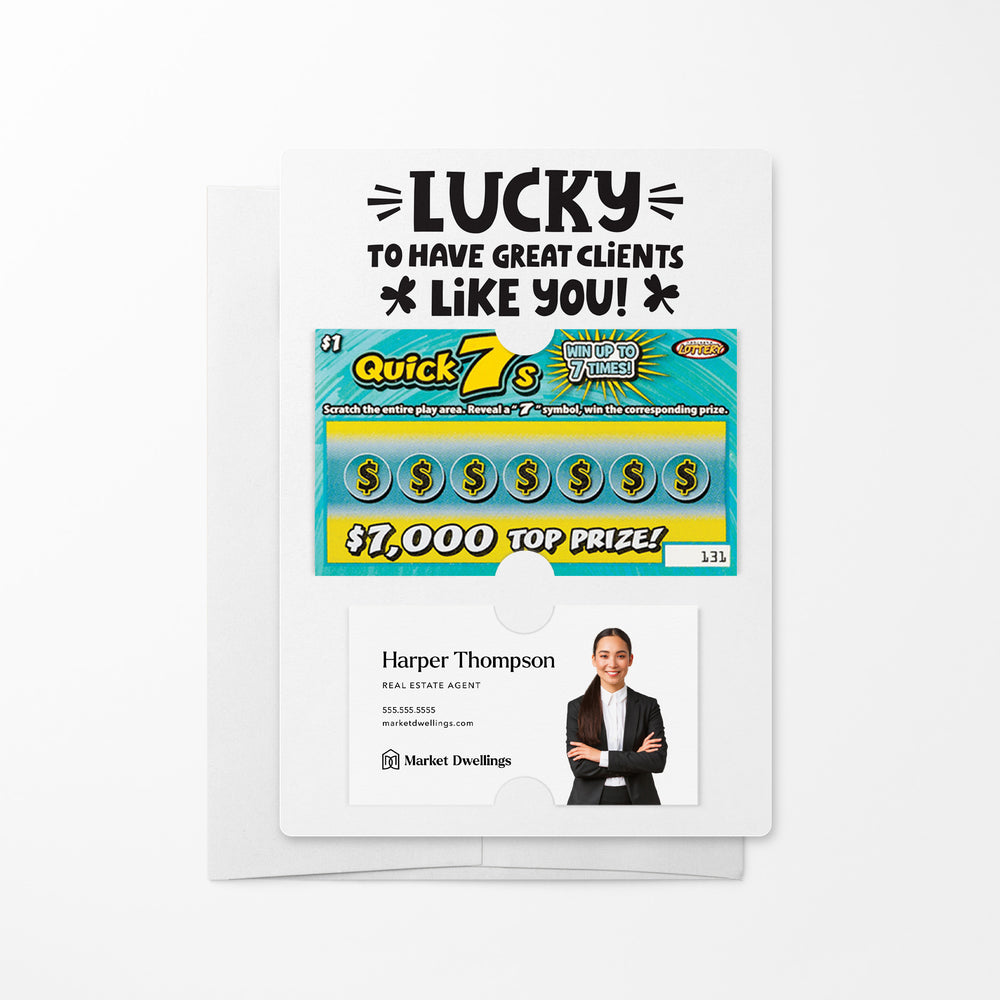 Lucky to Have Great Clients Like You | Lotto Mailers with Envelopes Mailer Market Dwellings WHITE 10