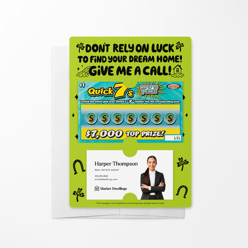 Don't Rely on Luck to Find Your Dream Home | Real Estate Lotto Mailers with Envelopes Mailer Market Dwellings