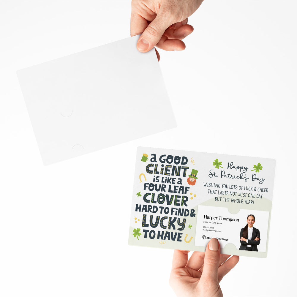 Set of "A Good Client is Like a Four Leaf Clover" Mailers | Envelopes Included | SP6-M003 Mailer Market Dwellings