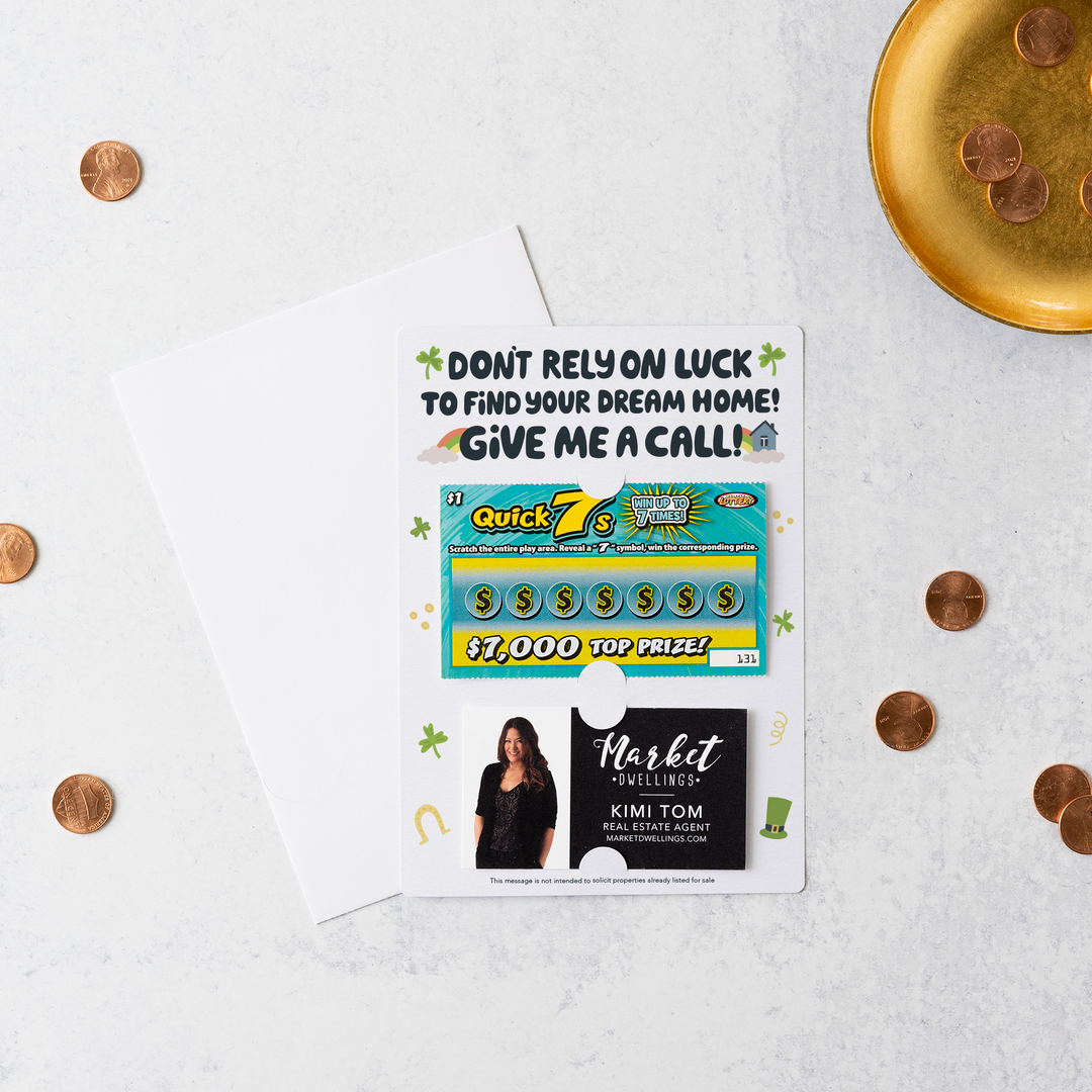 Set of Don't Rely on Luck to Find Your Dream Home St. Patrick's Day Real Estate Lotto Mailers | Envelopes Included | SP7-M002 Mailer Market Dwellings   
