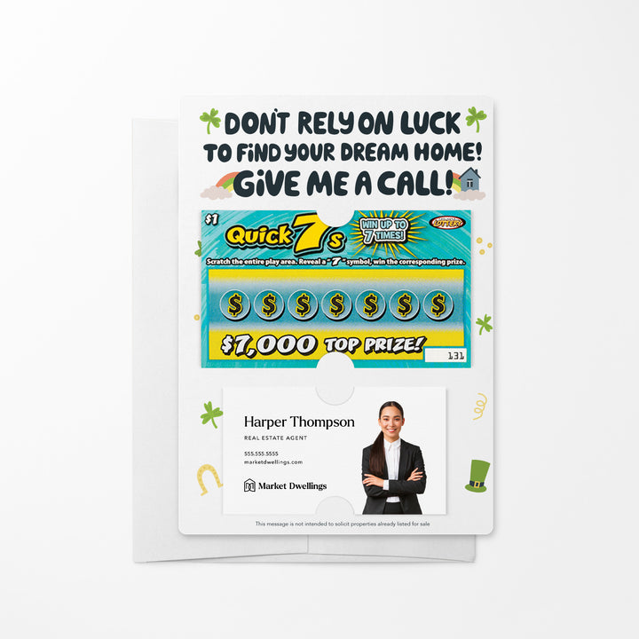 Set of Don't Rely on Luck to Find Your Dream Home Lotto Mailers | Envelopes Included Mailer Market Dwellings