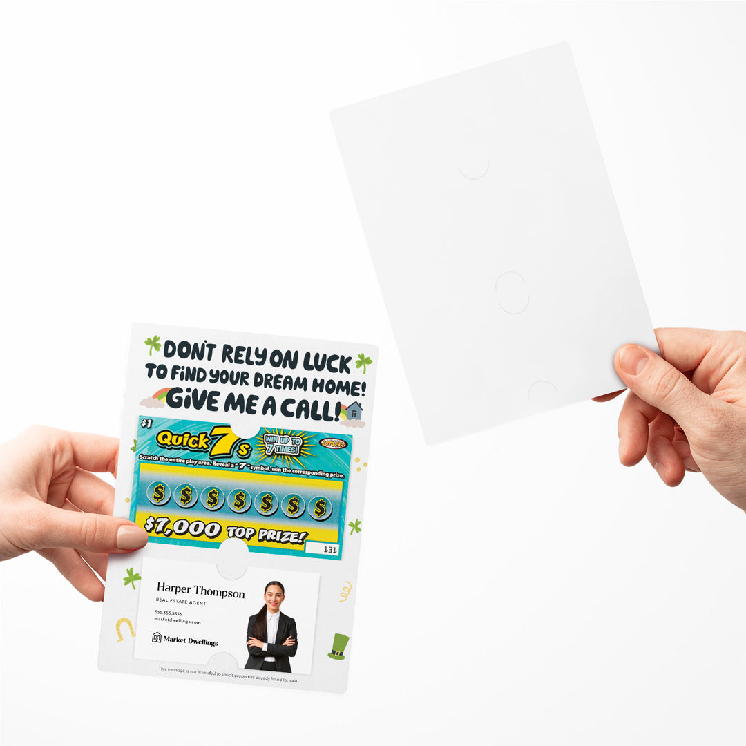 Set of Don't Rely on Luck to Find Your Dream Home Lotto Mailers | Envelopes Included Mailer Market Dwellings