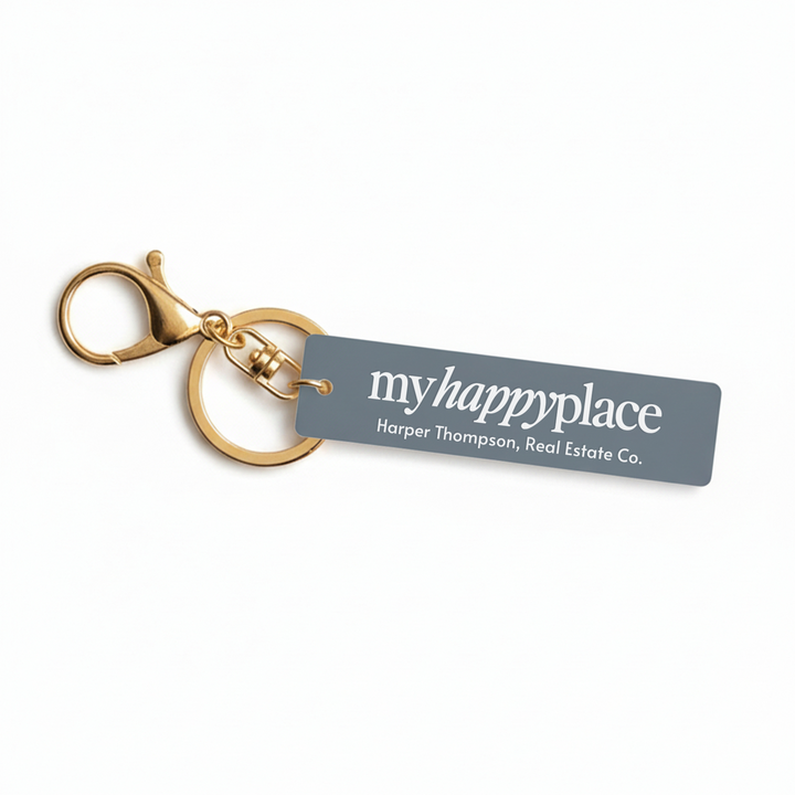 Customizable My Happy Place Keychains Keychain Market Dwellings STONE