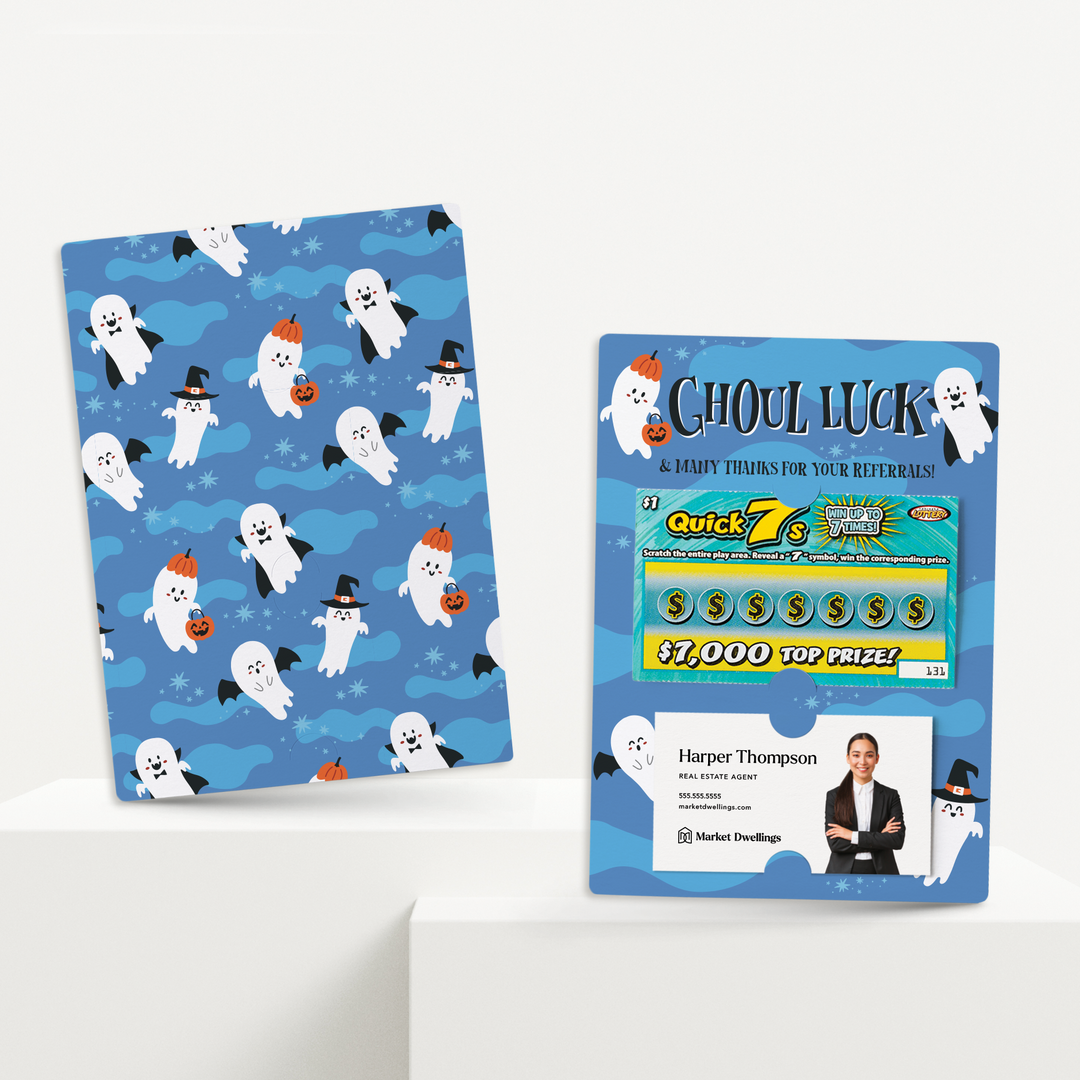 Set of Ghoul Luck And Many Thanks For Your Referrals! | Halloween Mailers | Envelopes Included | M72-M002 Mailer Market Dwellings   