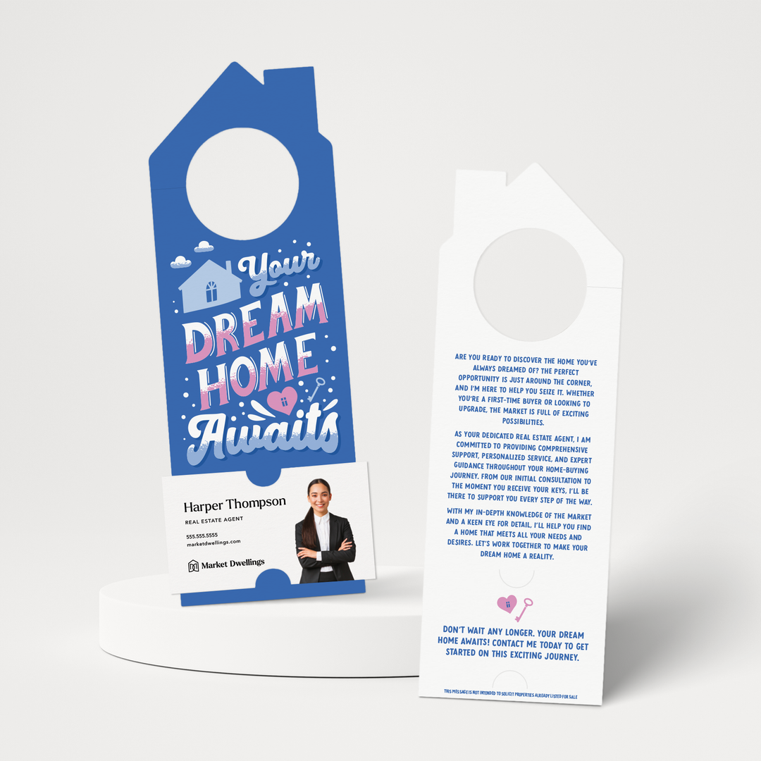 Your Dream Home Awaits | Door Hangers | 378-DH002-AB Door Hanger Market Dwellings COOL BLUE  