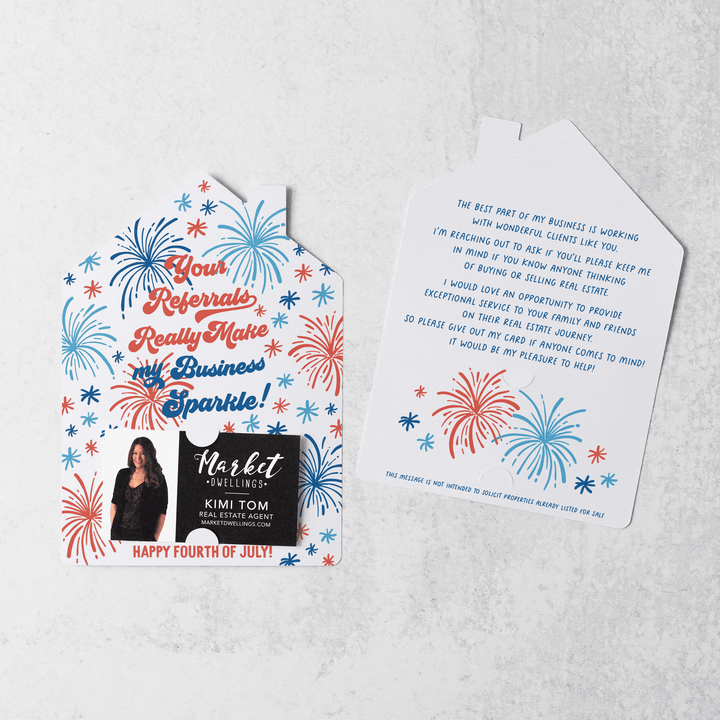 Set of Your Referrals Really Make My Business Sparkle! | 4th Of July Mailers | Envelopes Included | M155-M001 - Market Dwellings