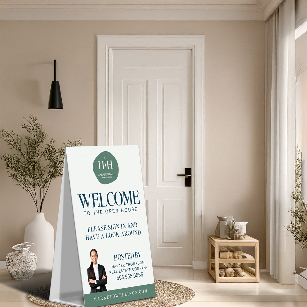 Corrugated A-Frame Sign Directional Sign Market Dwellings