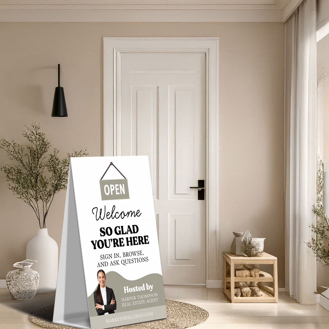 Corrugated A-Frame Sign Directional Sign Market Dwellings