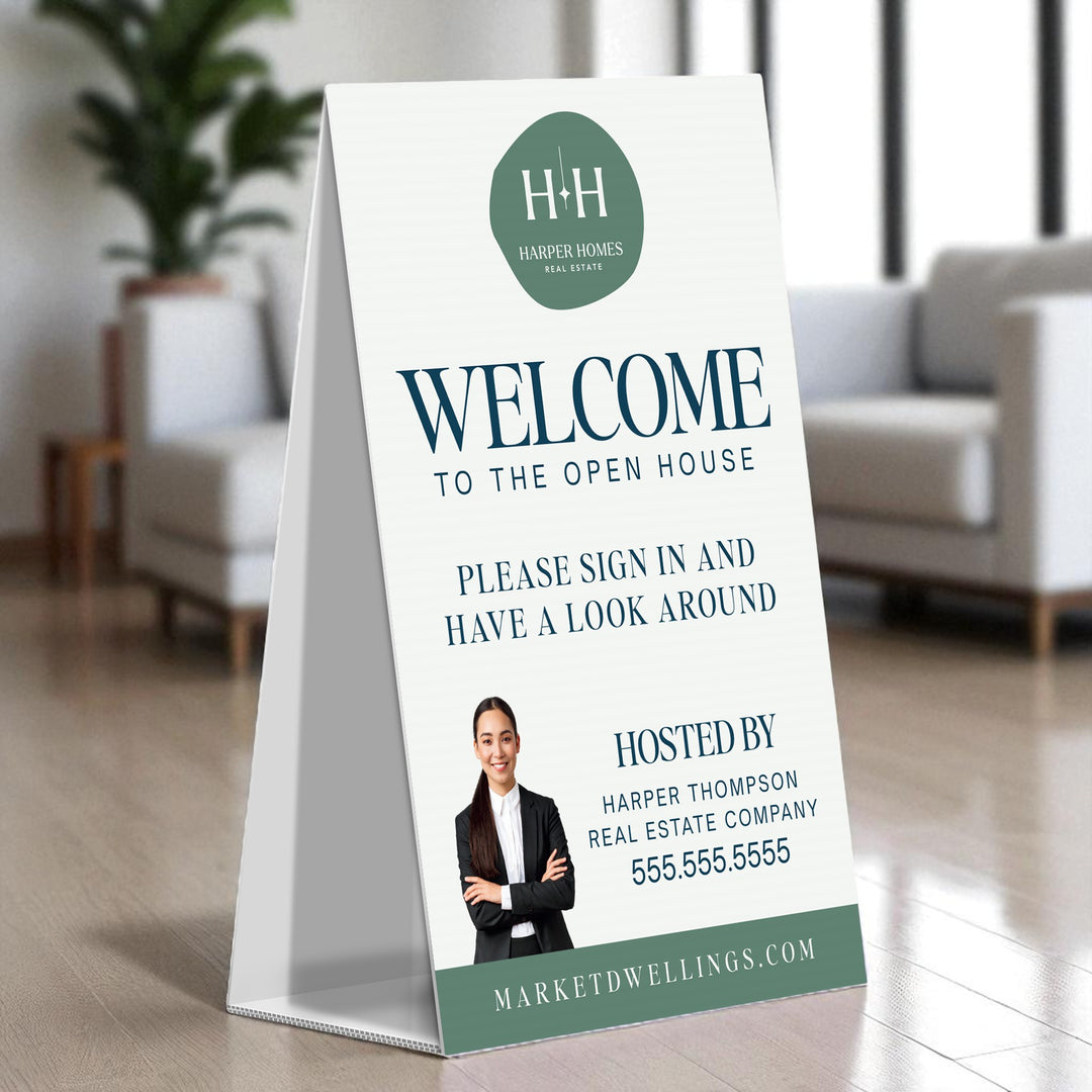 Corrugated A-Frame Sign Directional Sign Market Dwellings