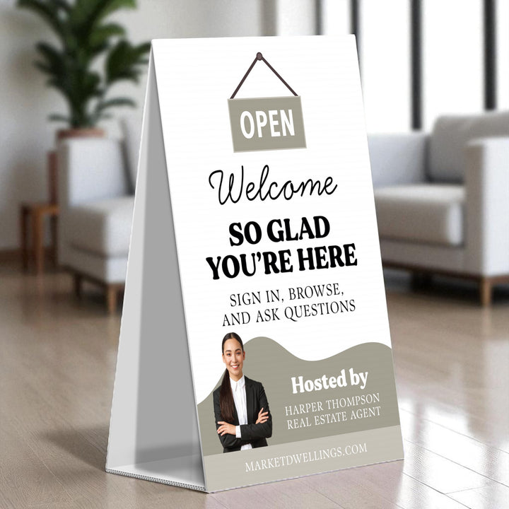 Corrugated A-Frame Sign Directional Sign Market Dwellings