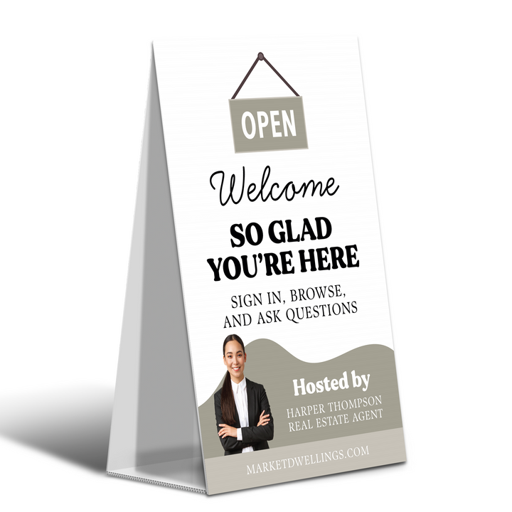 Corrugated A-Frame Sign Directional Sign Market Dwellings